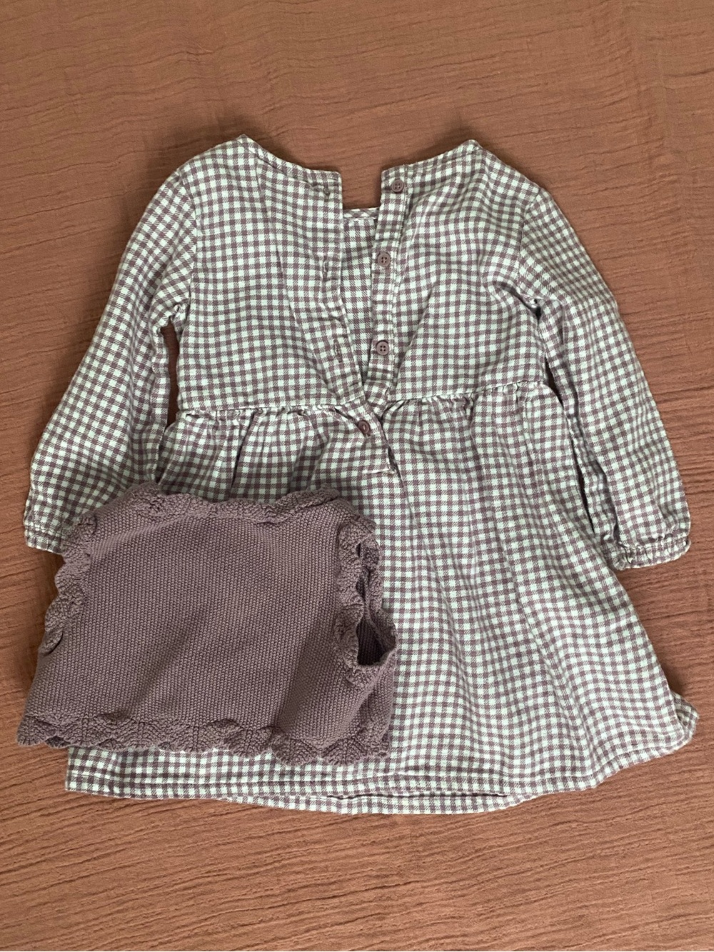 Carters flannel dress and sweater set